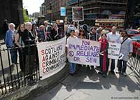 Protestors in Edinburgh