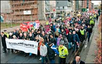 Anti-racism demonstrators in Glasgow, 14 Nov 2009