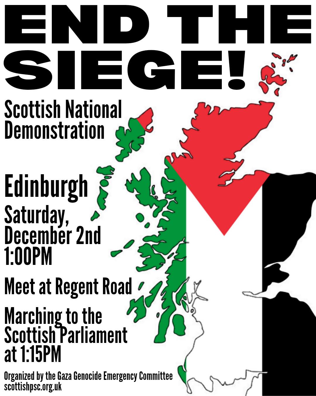 National Demonstration for Palestine, Edinburgh, 2 December 2023