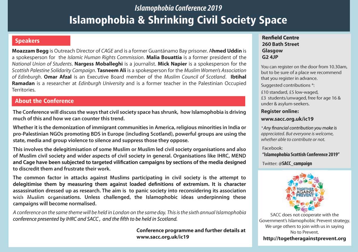 Islamophobia Scottish Conference 2019 flyer p2