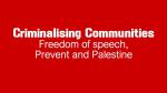 Freedom of Speech, Prevent and Palestine