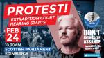 Don't extradite Assange - protest at Scottish Parliament