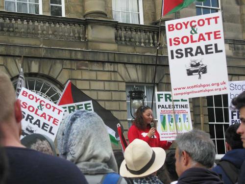 Freedom for Palestine - outside the First Ministers house